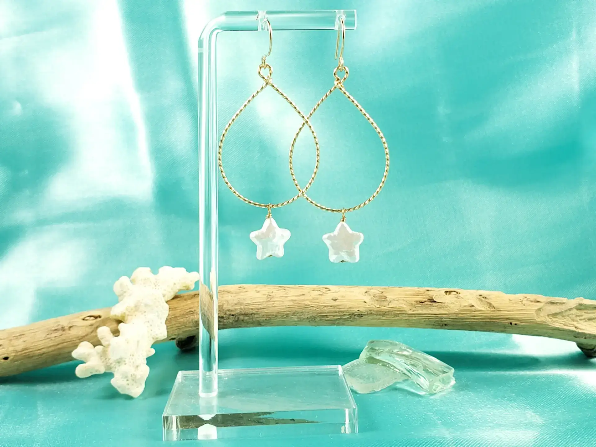 Genuine freshwater pearl star earrings, necklaces, and bracelets - Image 2