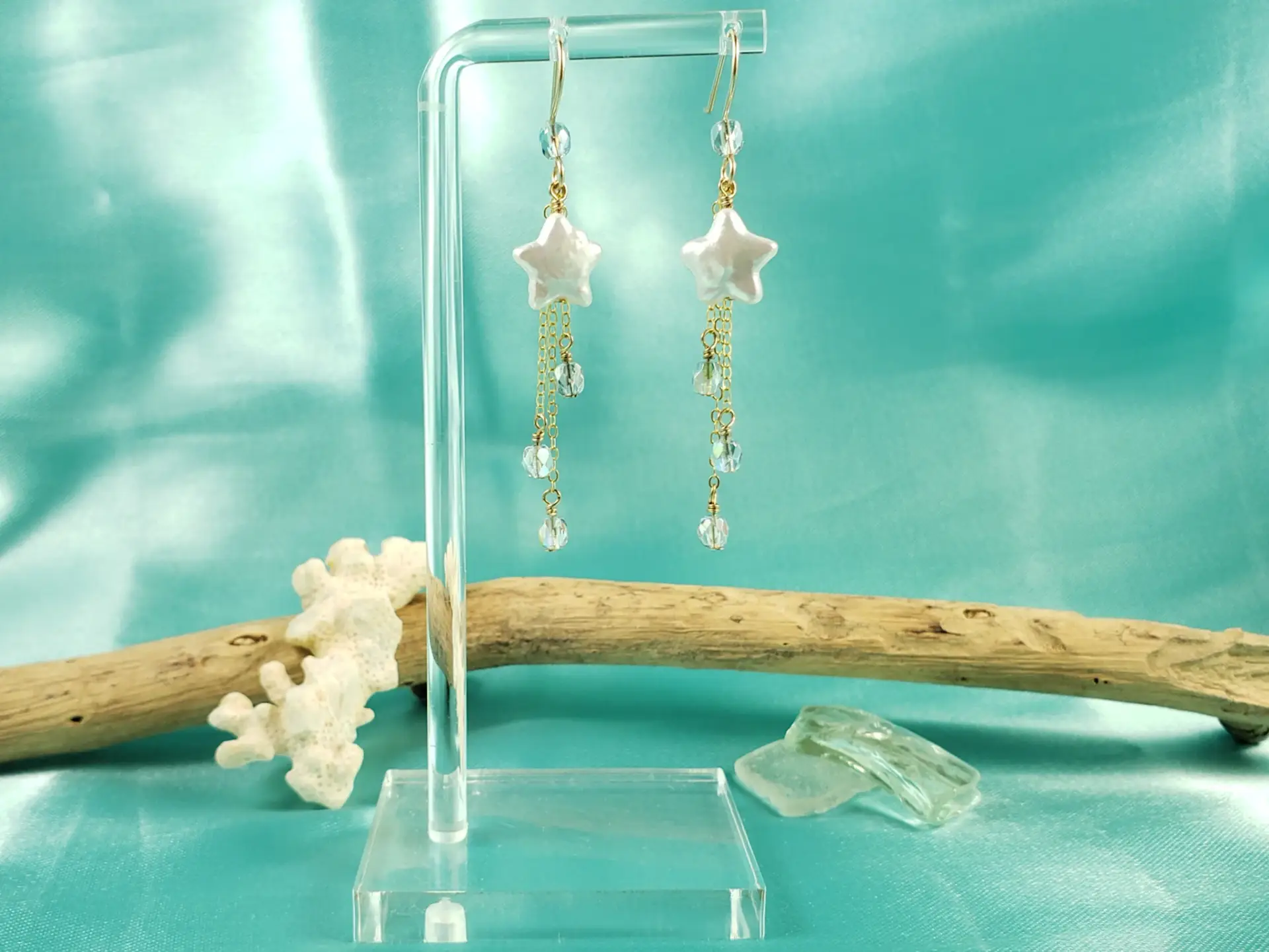 Genuine freshwater pearl star earrings, necklaces, and bracelets - Image 4
