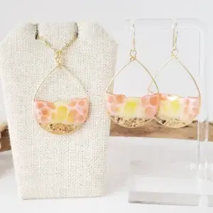 Sunset seafoam earrings and necklace