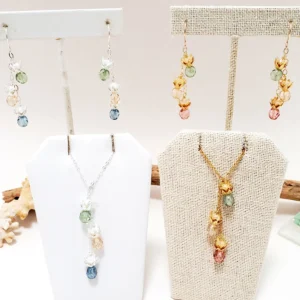 Triple pineapple earrings and necklace