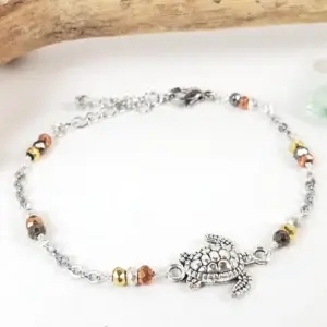Turtle pyrite bracelet