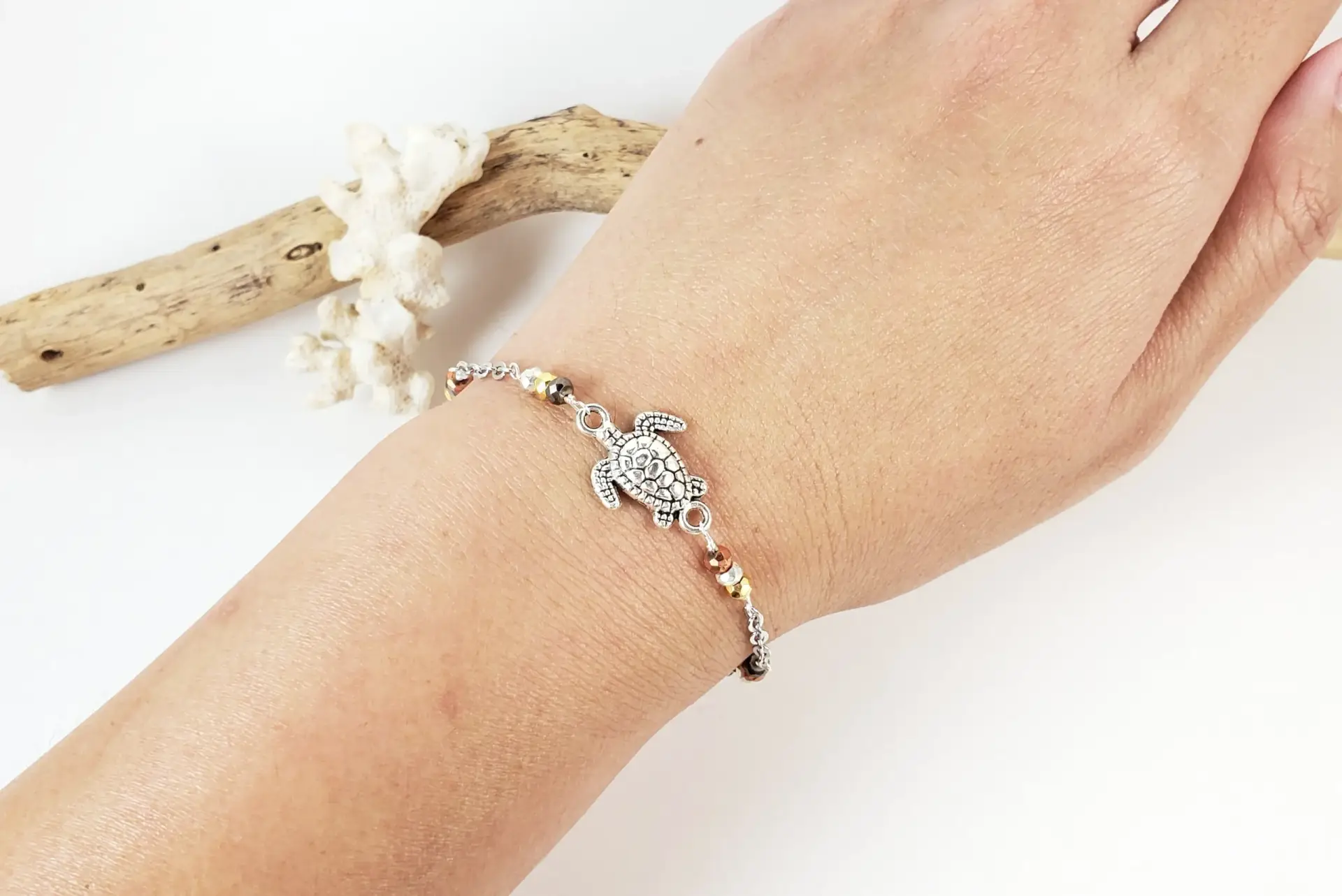 Turtle pyrite bracelet - Image 4