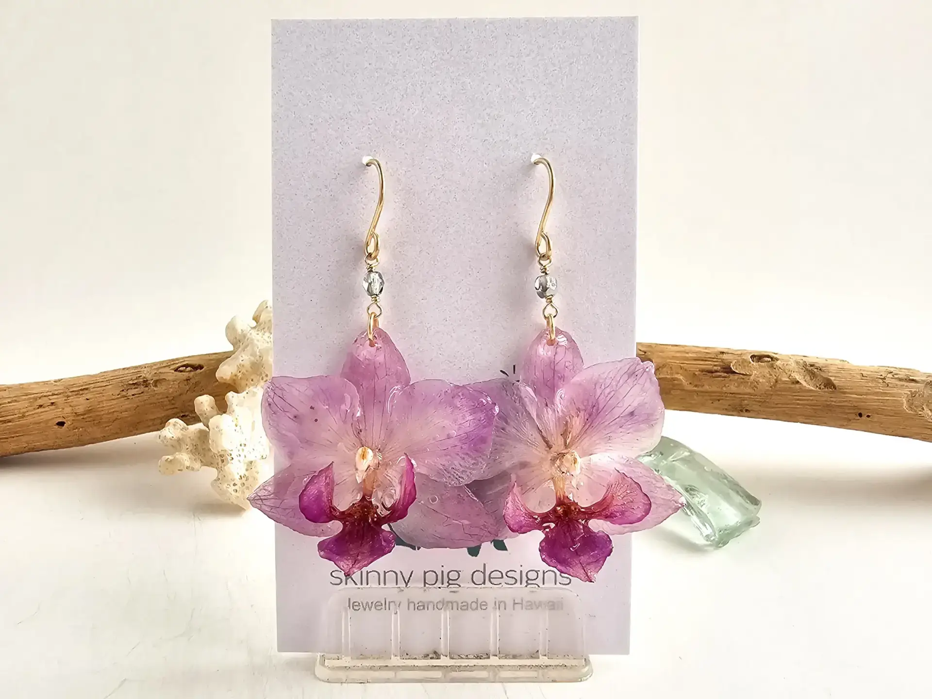 Orchid earrings-Belle