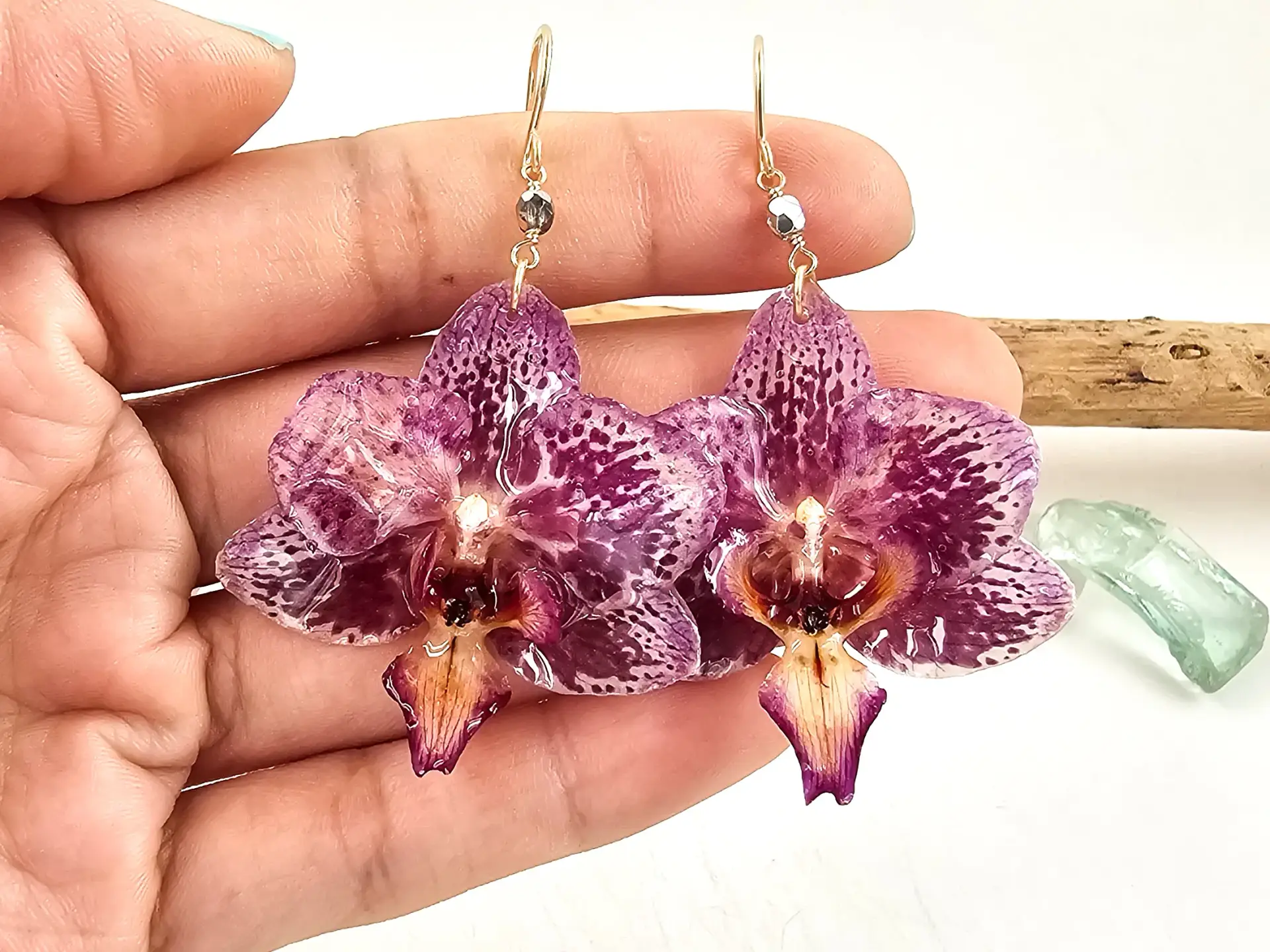 Orchid earrings-Fleur - Image 3