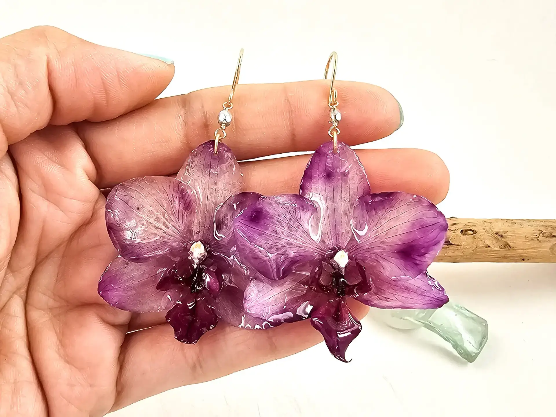 Orchid earrings-Iris - Image 3