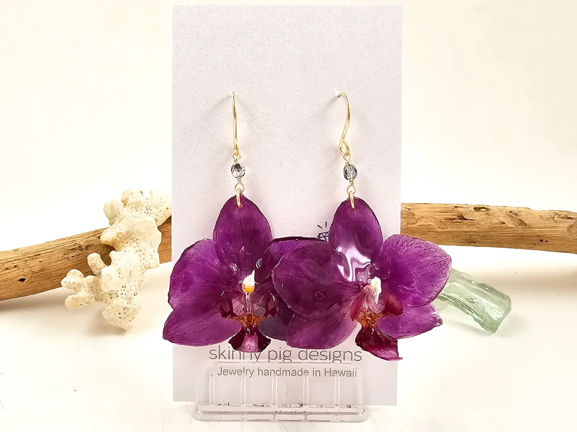 Orchid earrings-Jewel