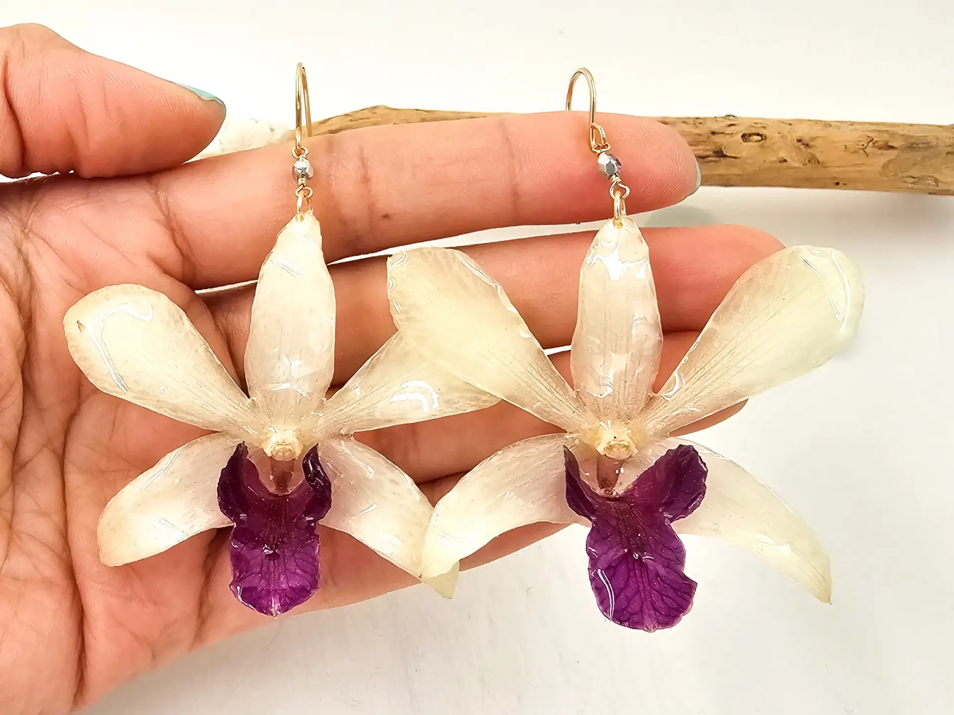 Orchid earrings-Pearl - Image 2