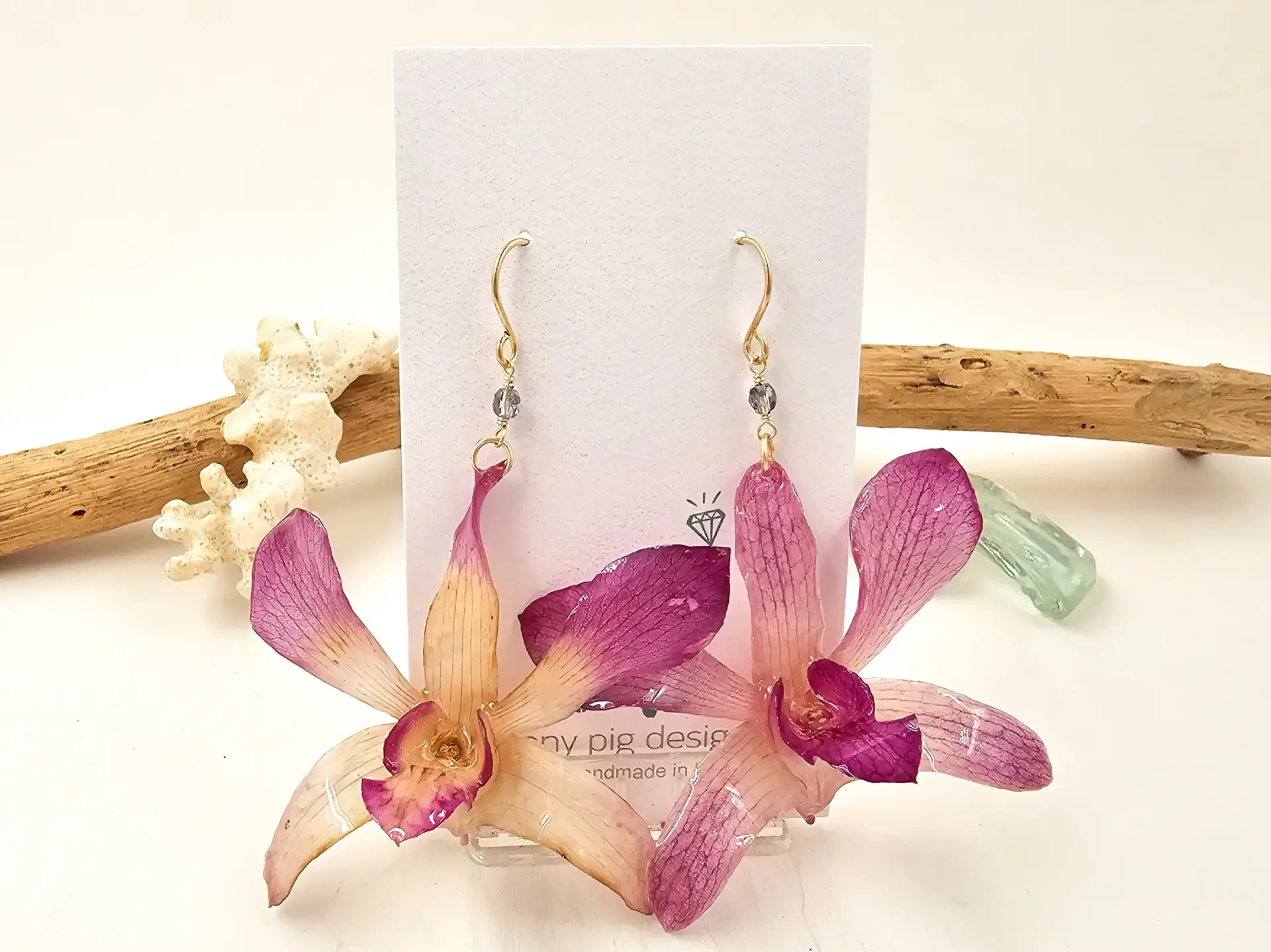 Orchid earrings-Rose