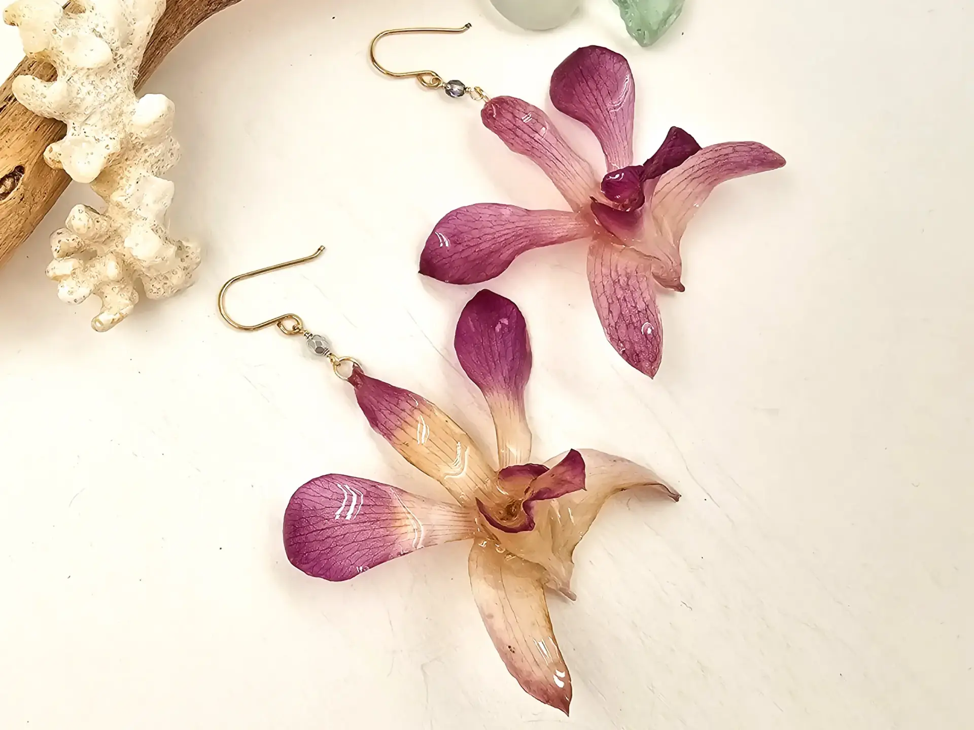 Orchid earrings-Rose - Image 4