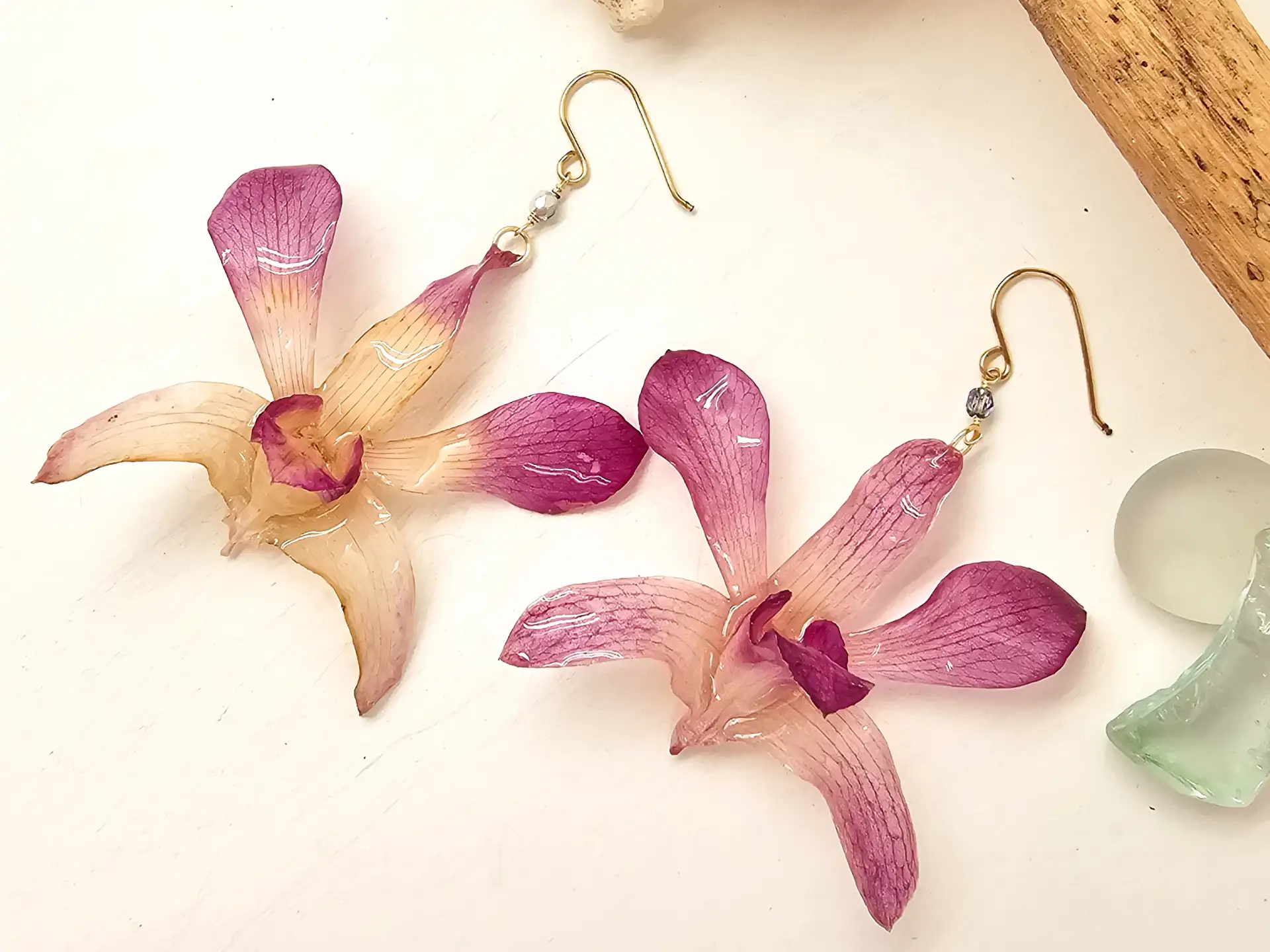 Orchid earrings-Rose - Image 3