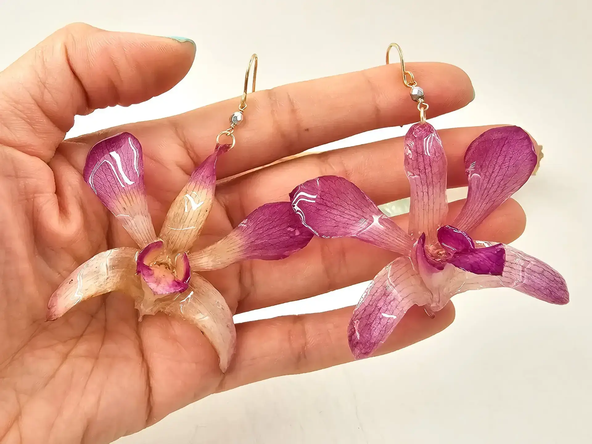 Orchid earrings-Rose - Image 2