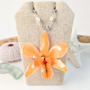 Orchid necklace-Tangerine